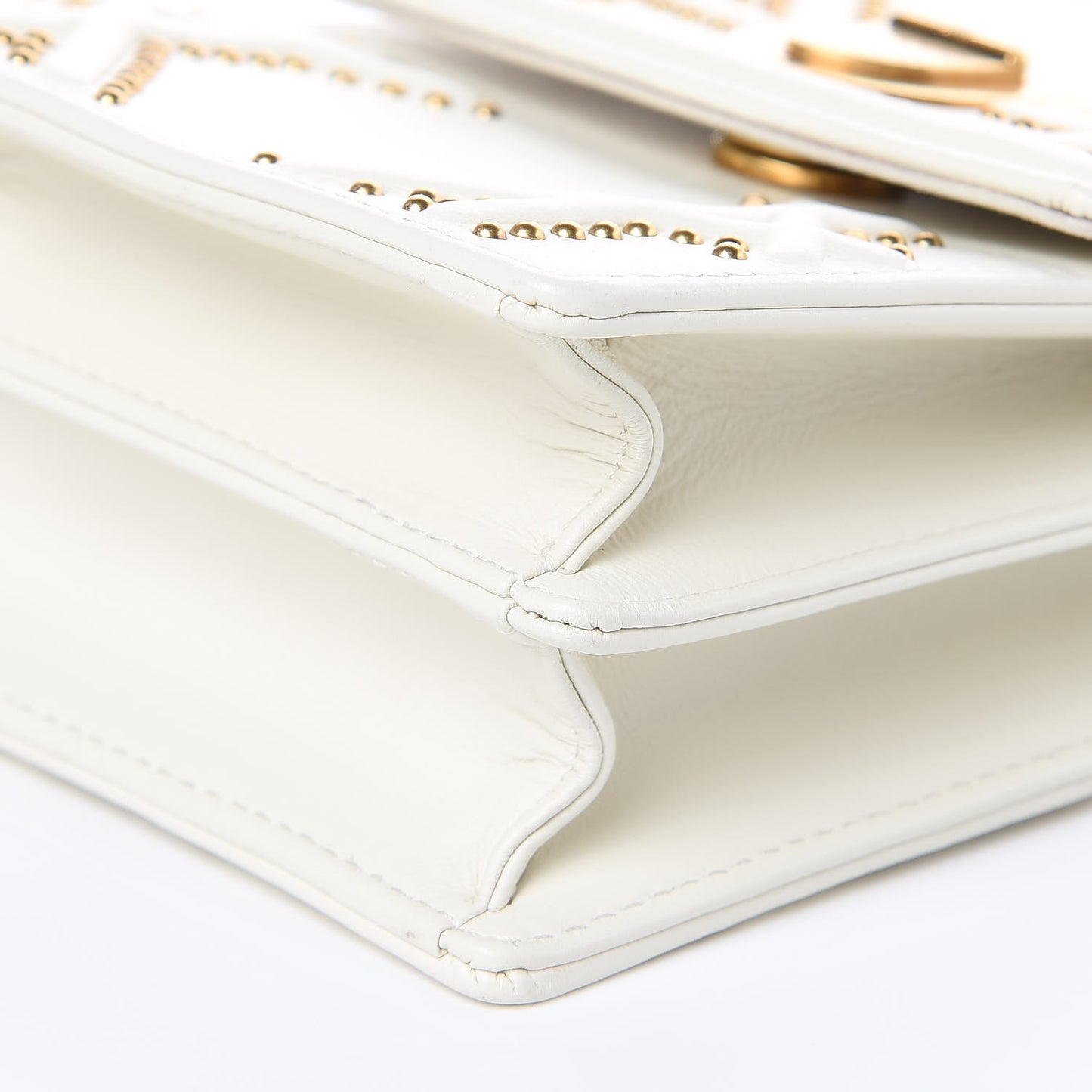 Lambskin Studded Vertical Diorama White