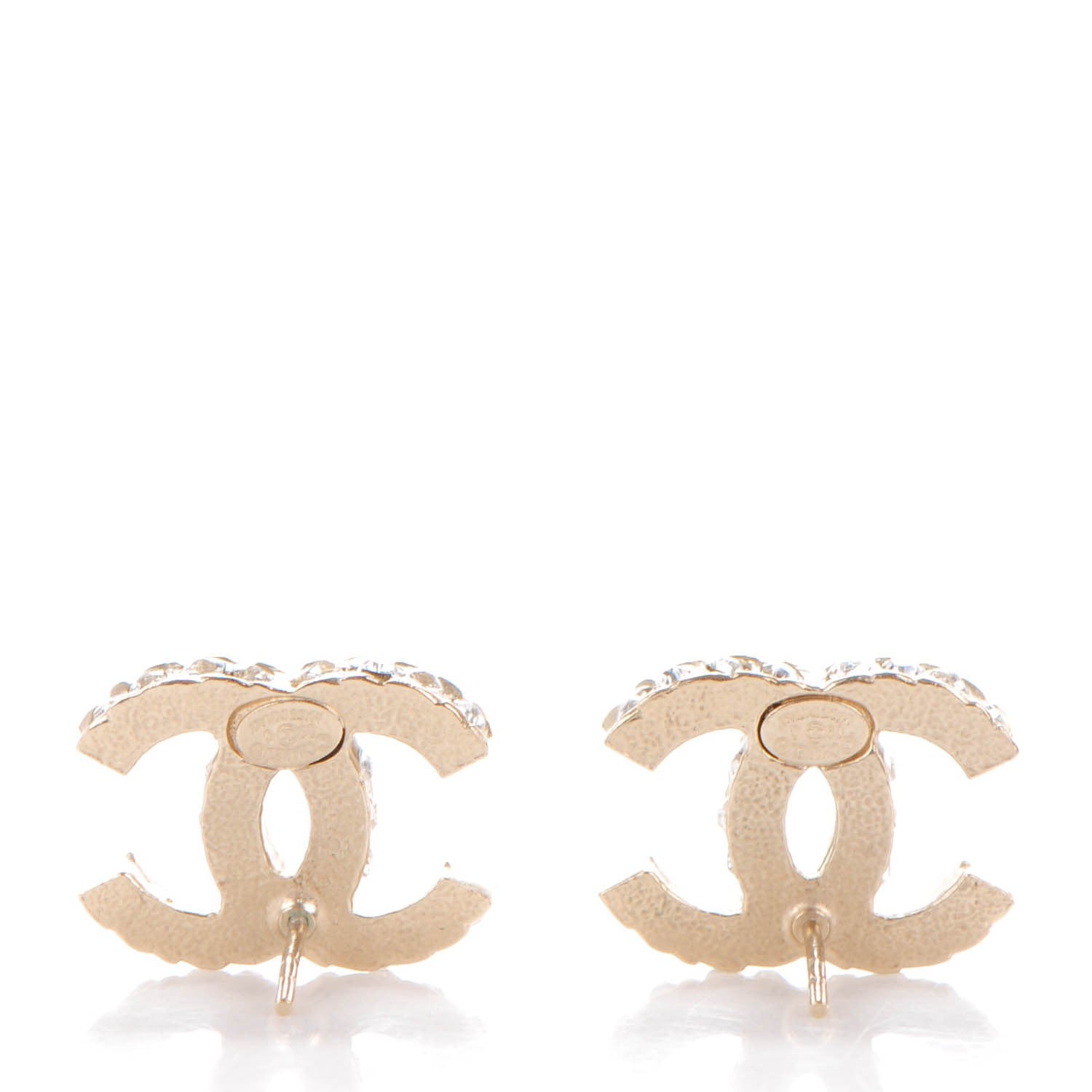 Chanel Crystal CC Earrings Gold 4 of 5