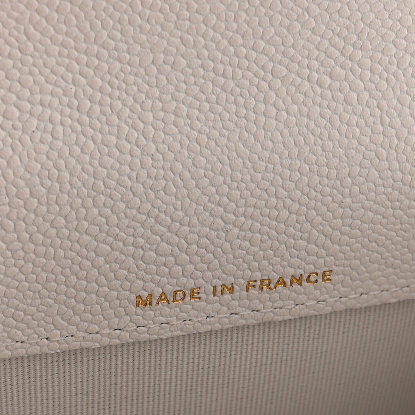 Caviar Quilted Flap Card Holder Wallet White