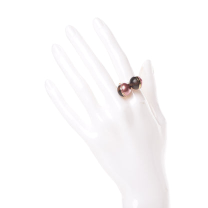 Louis Vuitton Wood Enamel Ball Ring Set 6.5 Brown Pink 2 of 12
