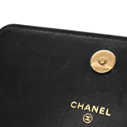 Chanel Lambskin Quilted CC Pearl Enamel Clutch on Chain WOC Black 12 of 13