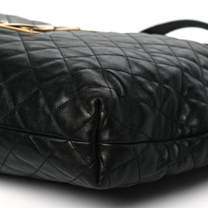 Saint Laurent Lambskin Quilted Maxi Icare Shopping Tote Black 11 of 11