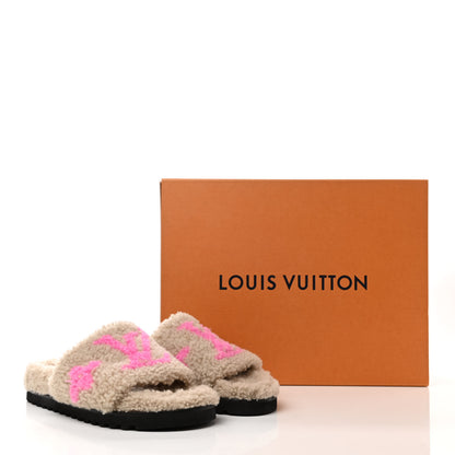 Louis Vuitton Shearling Paseo Flat Comfort Mule 39 Beige 9 of 9