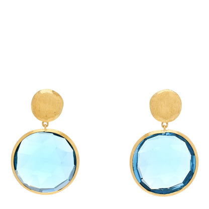 Marco Bicego 18K Yellow Gold Blue Topaz Jaipur Drop Earrings 1 of 4
