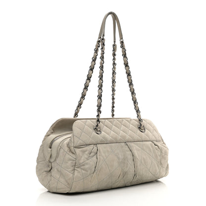 Chanel Iridescent Calfskin Chic Quilt Bowling Bag Grey 3 of 10