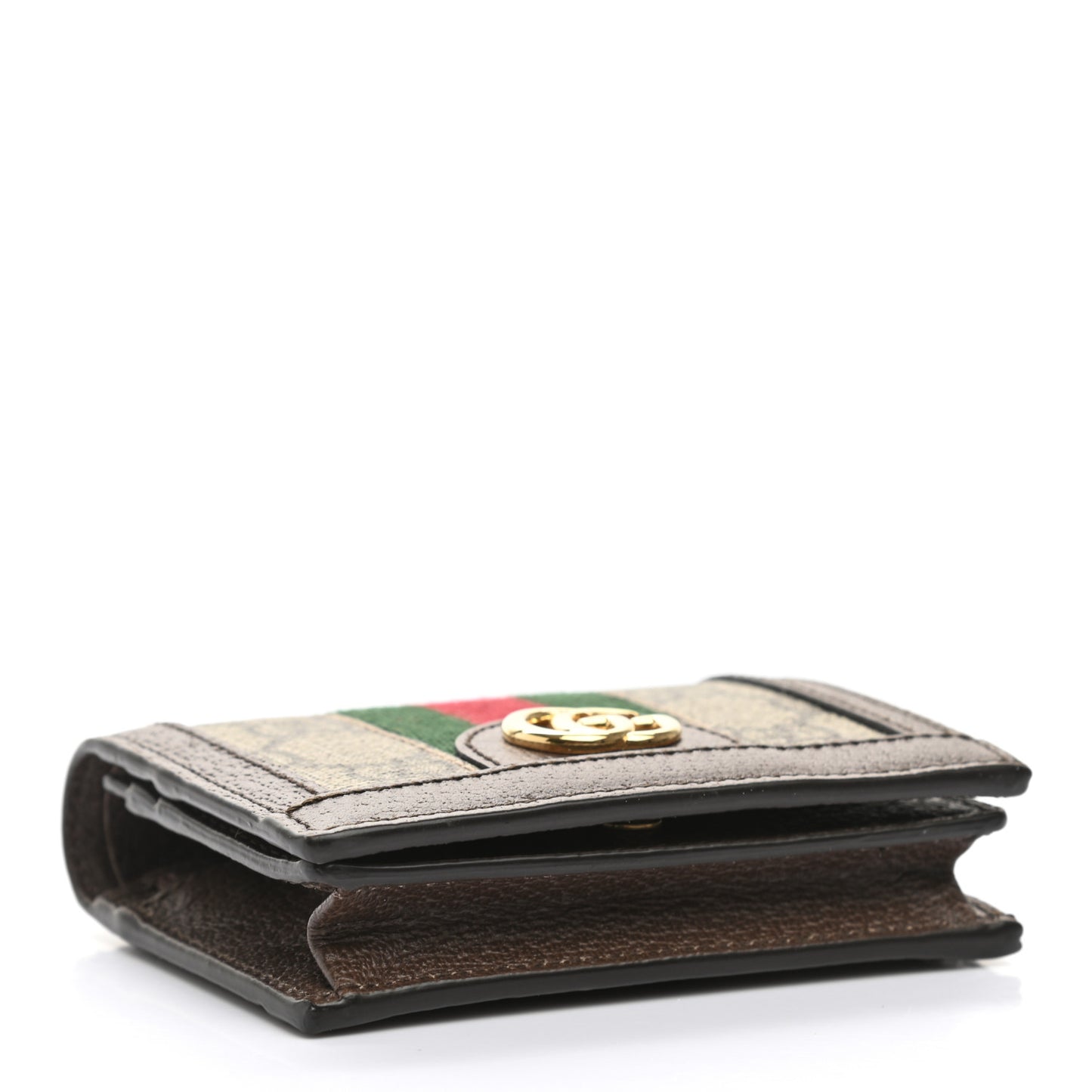 GG Supreme Monogram Web Ophidia Card Case Beige New Acero
