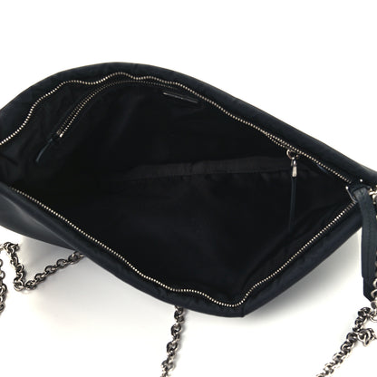 Prada Tessuto Nylon Soft Padded Medium Chain Clutch Bag Black 5 of 10