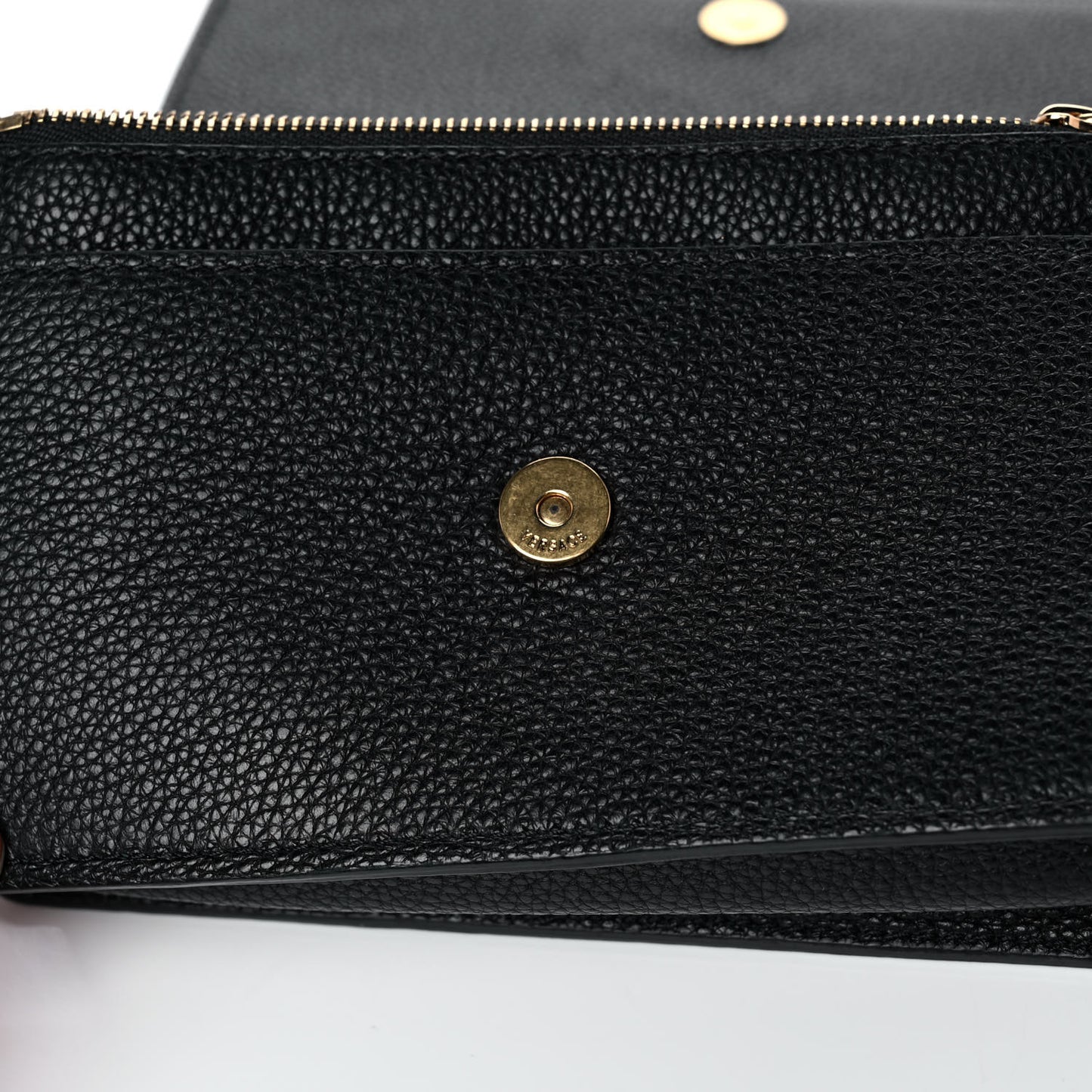 Grained Calfskin Palazzo Chain Evening Bag Black