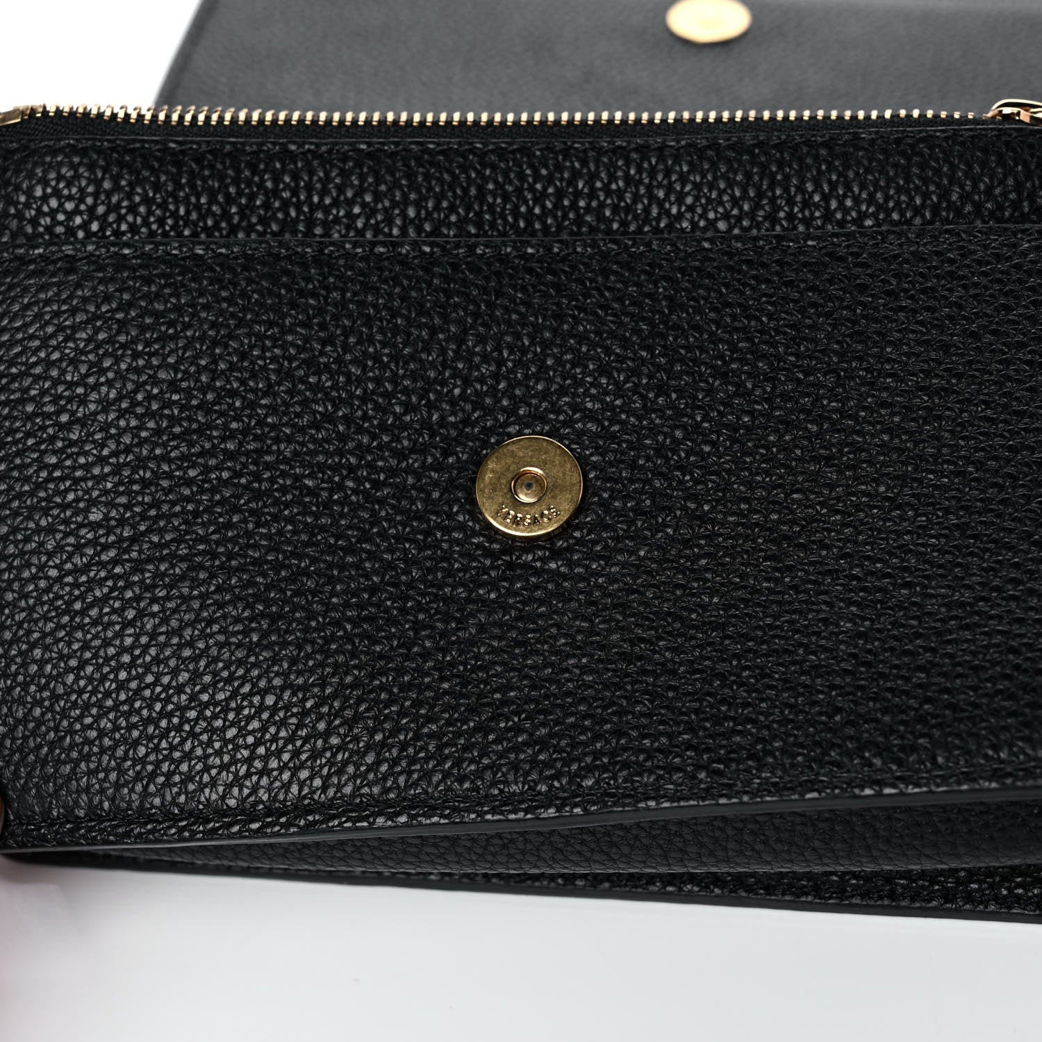 Versace Grained Calfskin Palazzo Chain Evening Bag Black 10 of 11