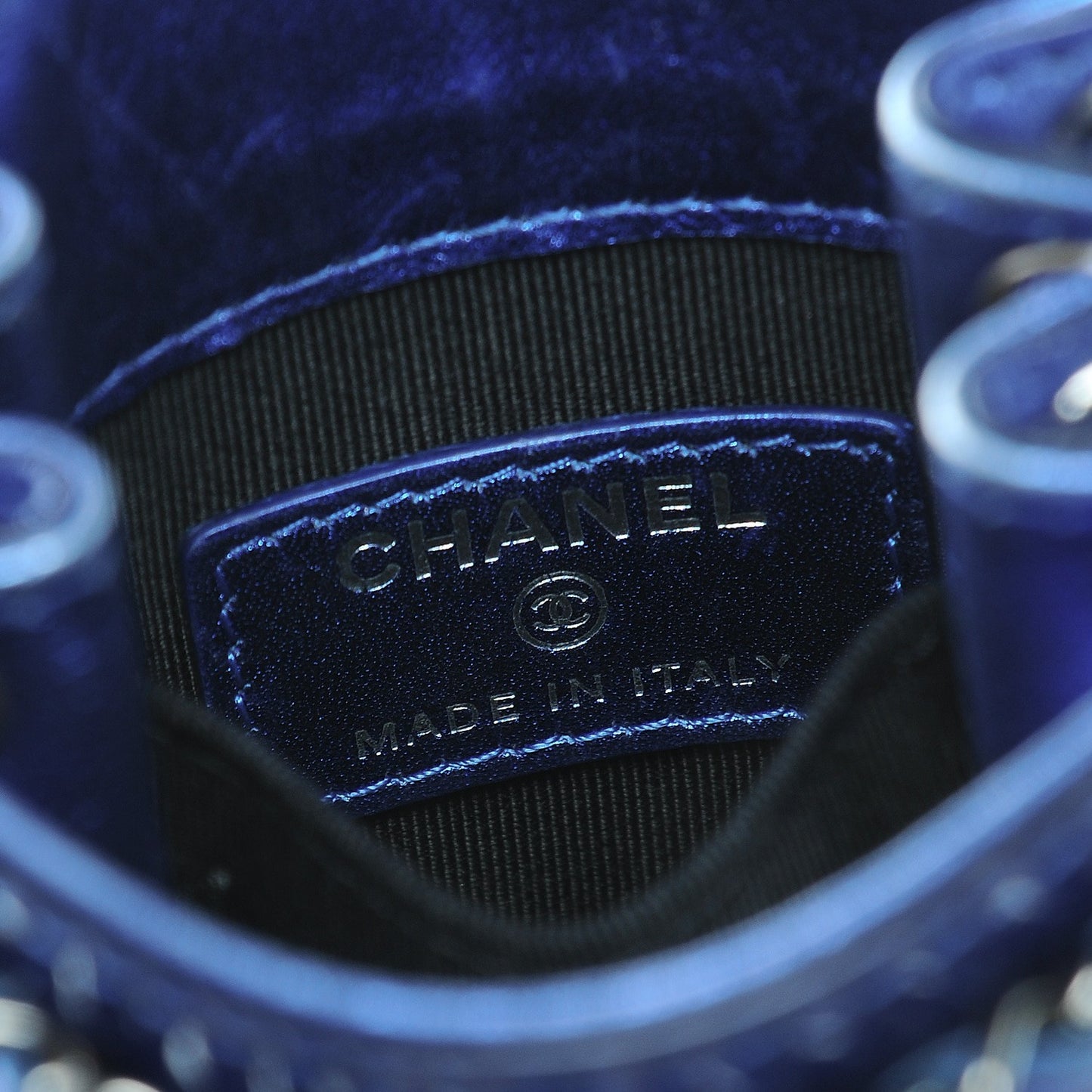 Metallic Patent Crossbody CC Phone Holder Blue