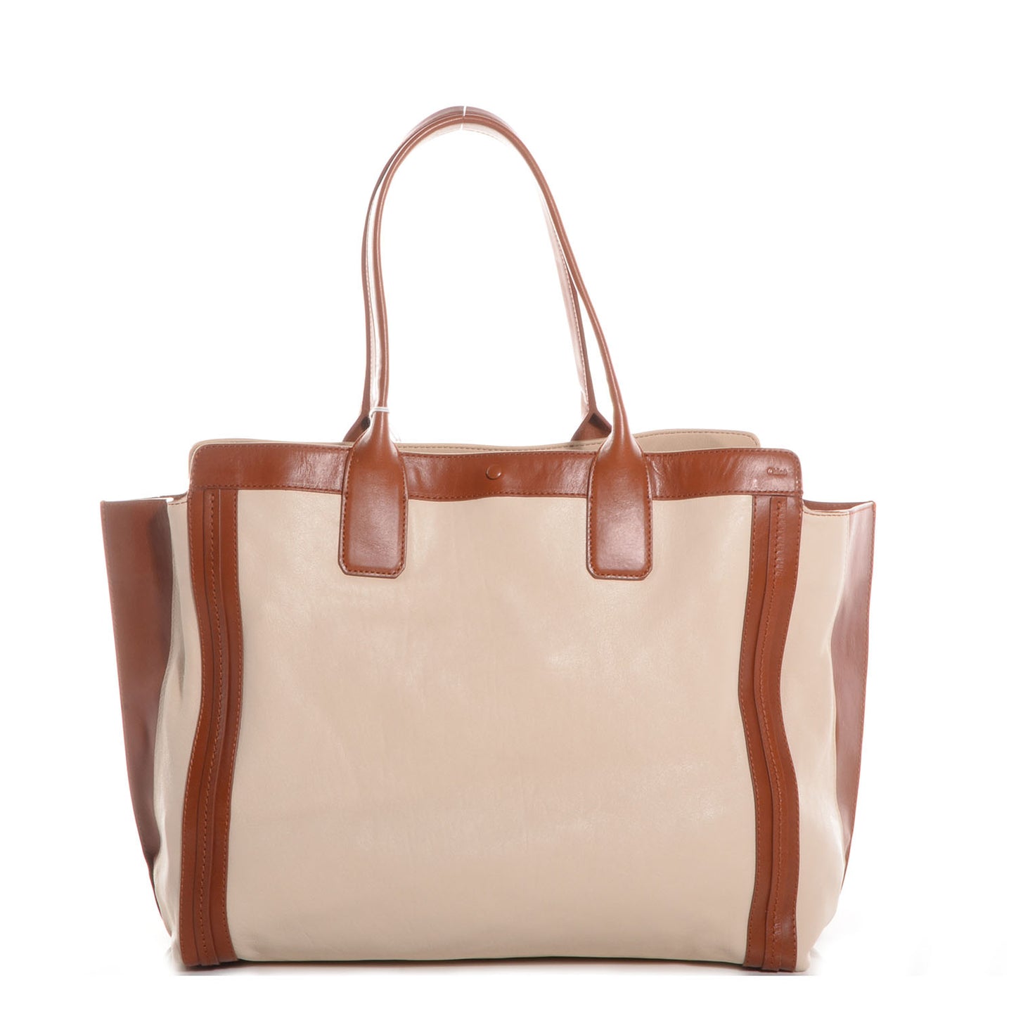 Calfskin Medium Alison East West Tote Husky White Tan