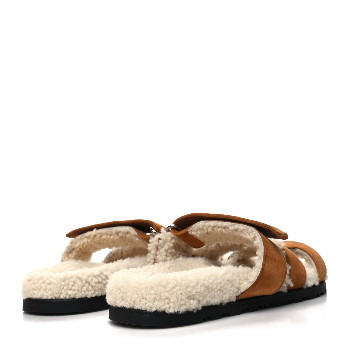 Suede Goatskin Woolskin Womens Chypre Sandals 36 Naturel Ecru