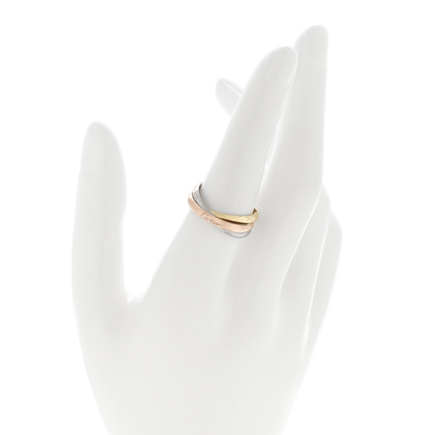 18K Pink Yellow White Gold Small Trinity Ring 54 7