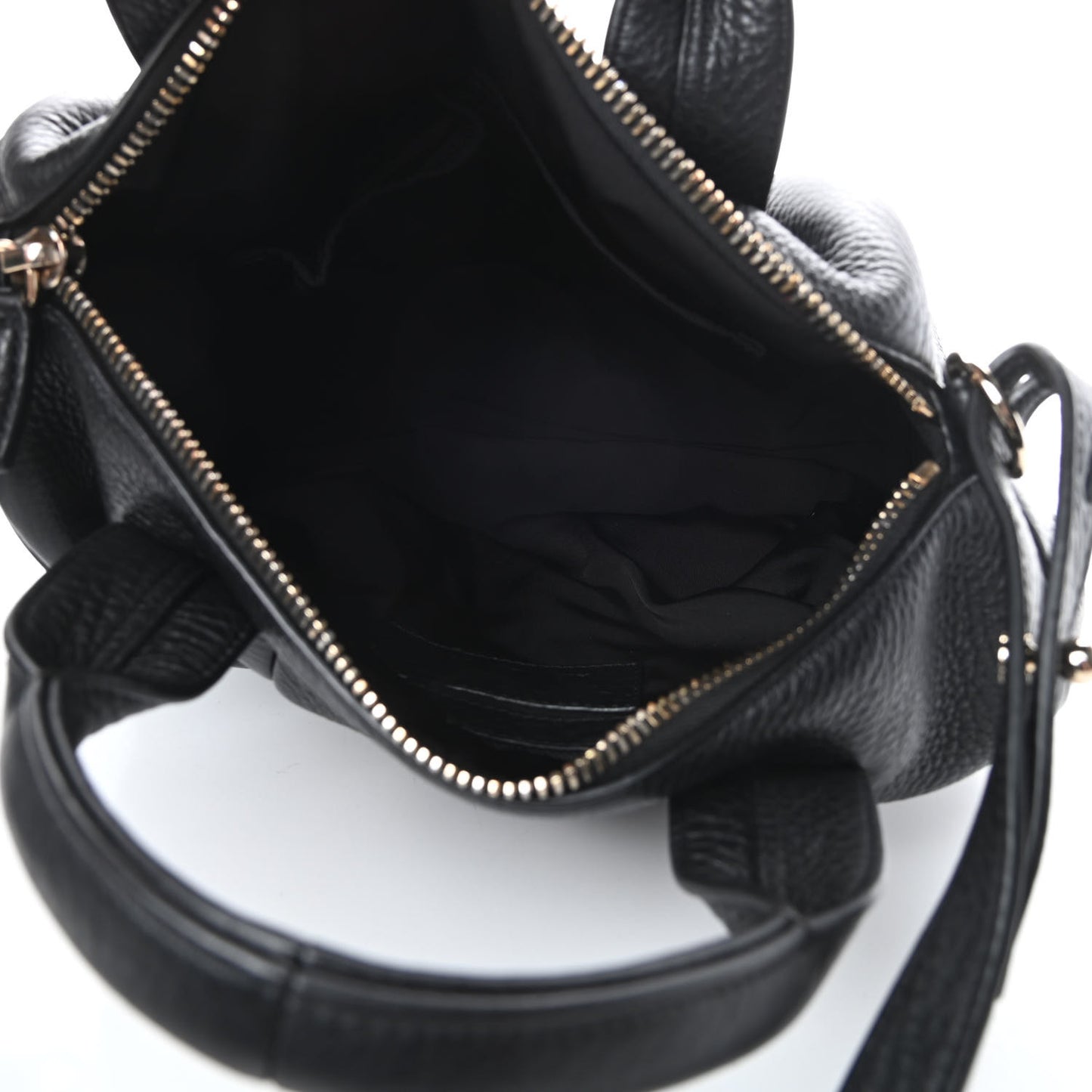 Pebbled Lambskin Rocco Black Pale Gold Hardware