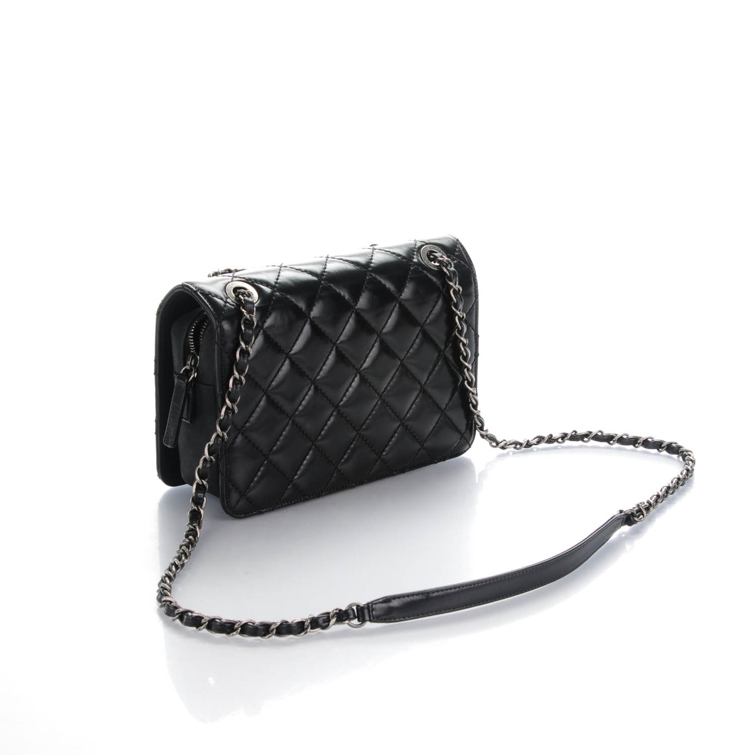 Chanel Glazed Calfskin Quilted Small Day Trip Flap Black 3 of 8