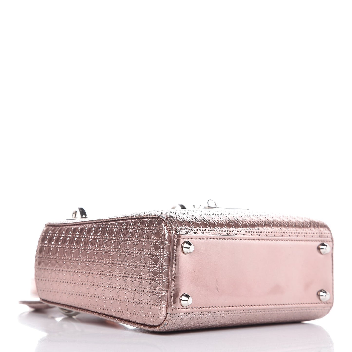Metallic Patent Micro-Cannage Mini Lady Dior Hyper Pink