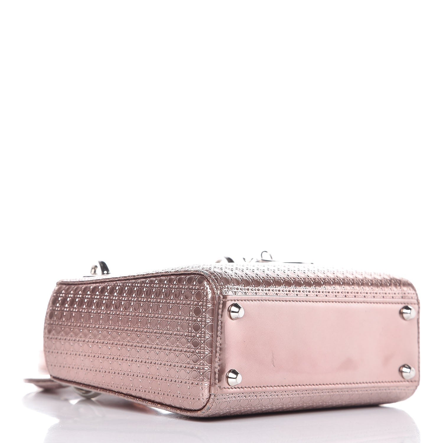 Christian Dior Metallic Patent Micro-Cannage Mini Lady Dior Hyper Pink 4 of 7
