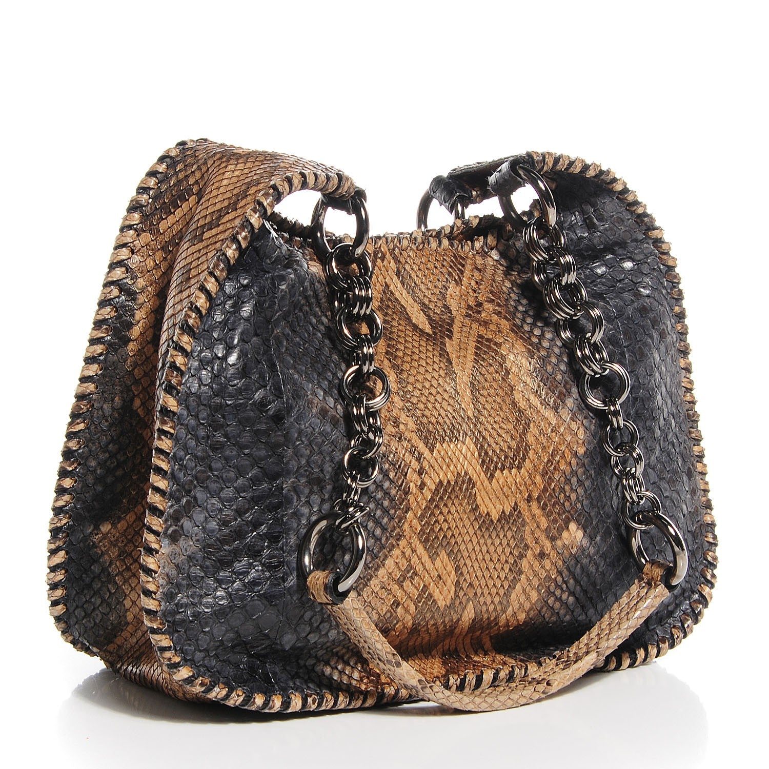 Prada Python String Shoulder Bag Bronzo Black 3 of 8