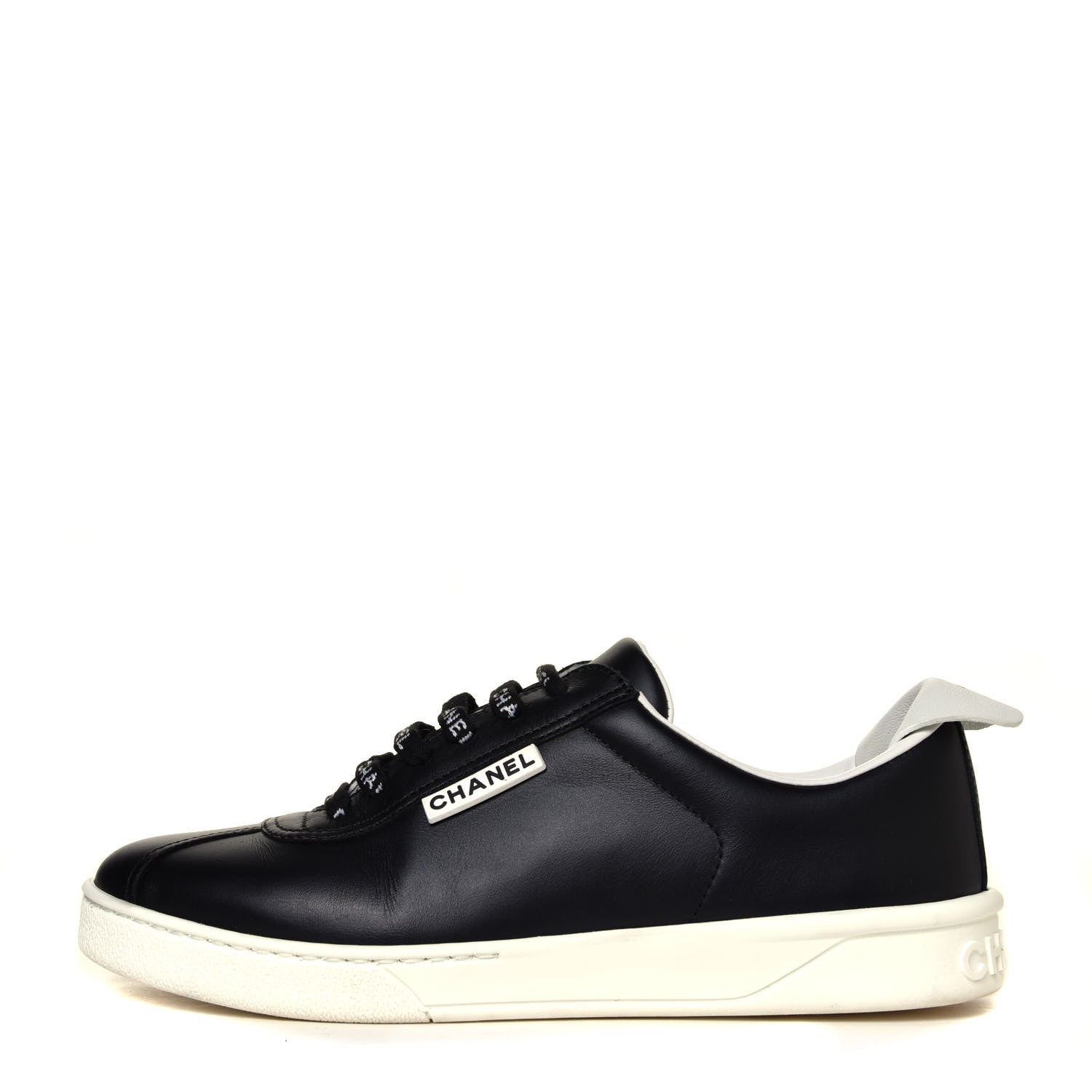 Chanel Calfskin Womens CC Sneakers 36 Black 1 of 12