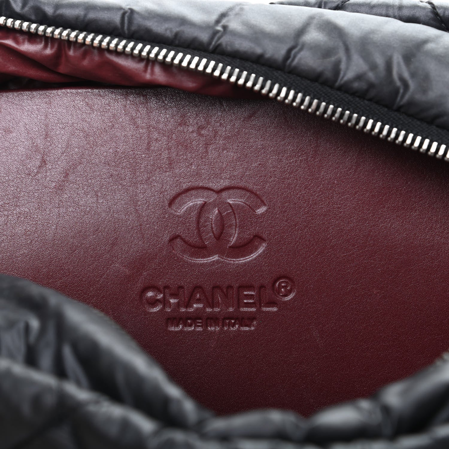 Chanel Nylon Quilted Cocoon Cosmetic Case Black 6 of 9