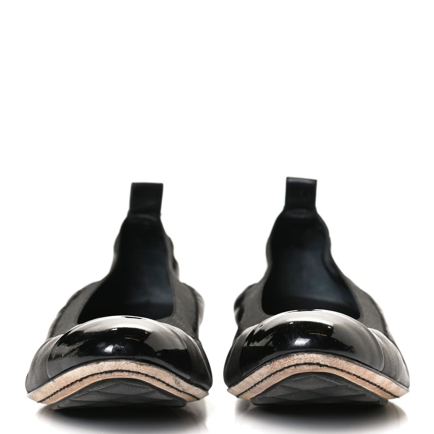 Chanel Lambskin Patent CC Elastic Cap Toe Ballerina Flats 35.5 Black 2 of 11