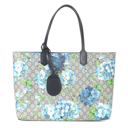Gucci GG Supreme Monogram Blooms Medium Reversible Tote Beige Blue Navy 1 of 14