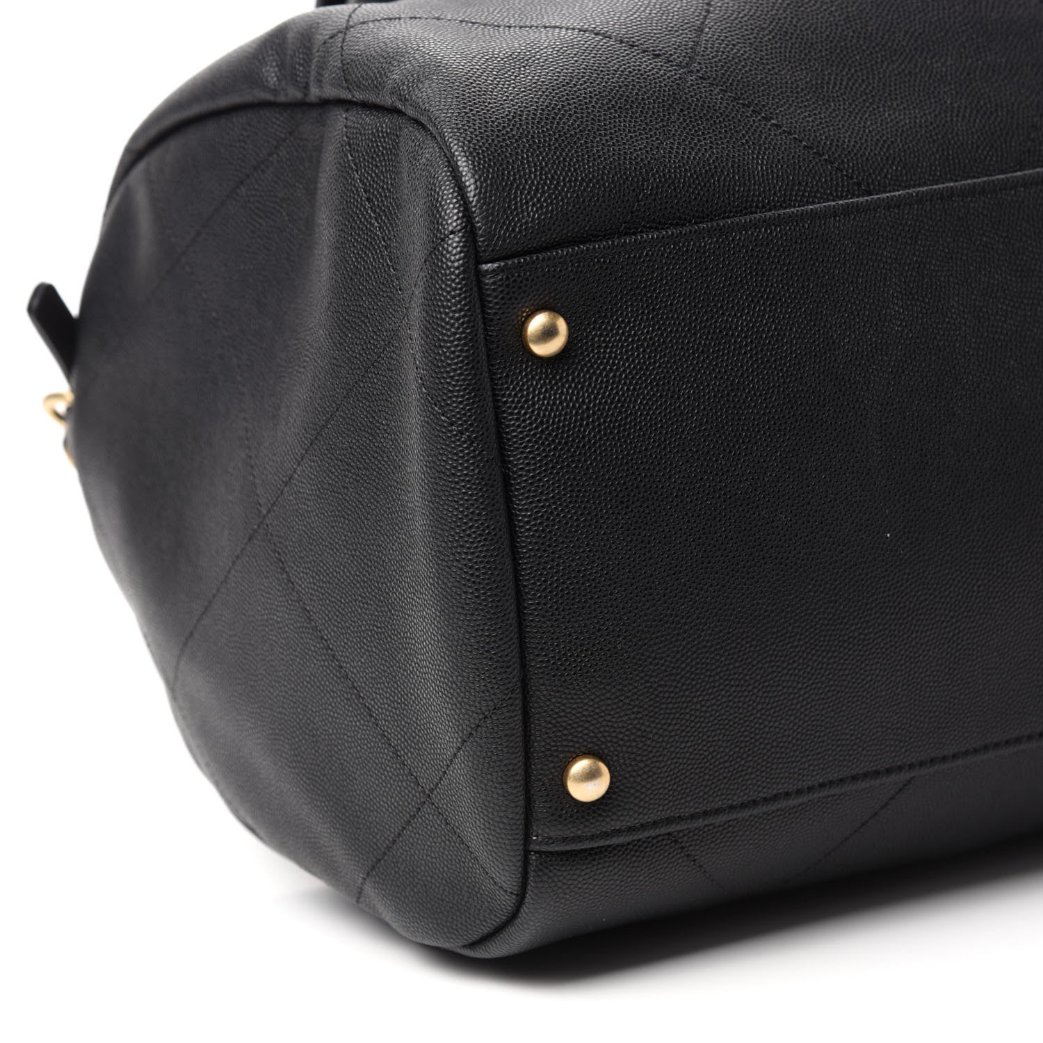 Chanel Grained Calfskin Lambskin Quilted Large Bowling Bag Black 6 of 10