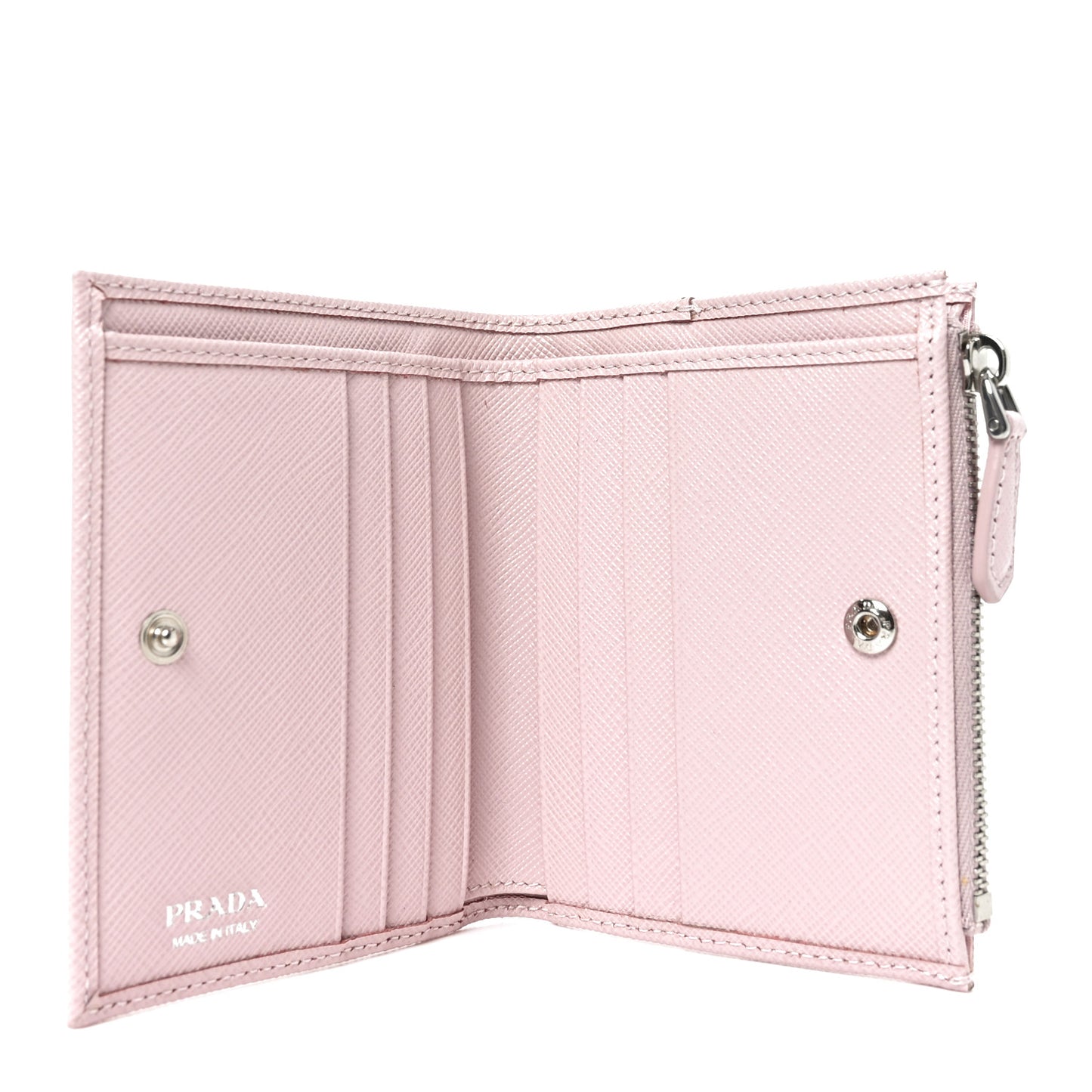 Saffiano Zip Top Compact Wallet Alabaster