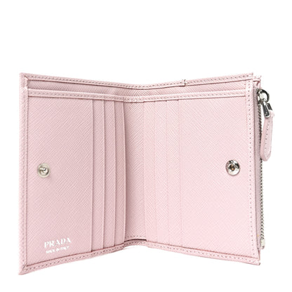 Prada Saffiano Zip Top Compact Wallet Alabaster 5 of 6