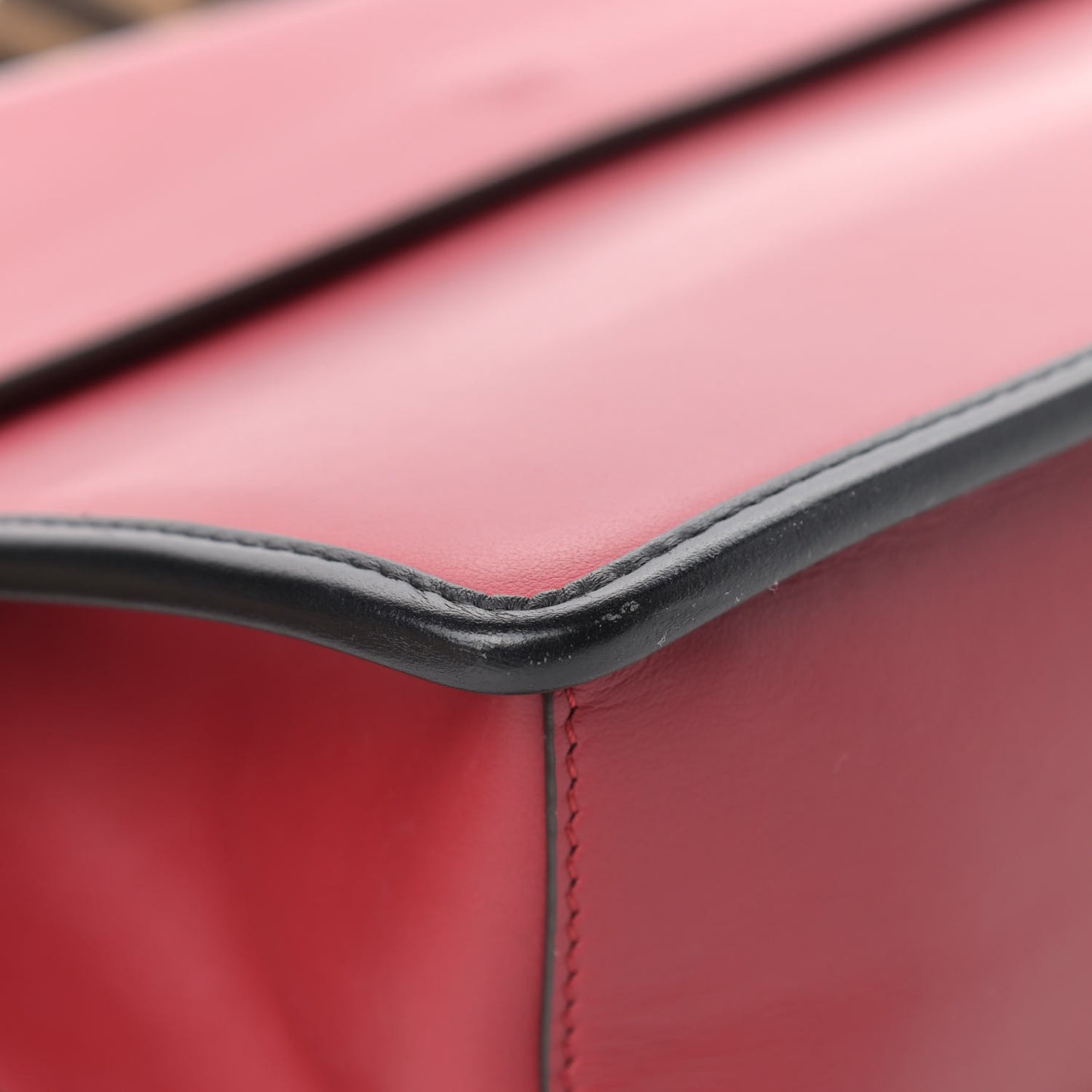 Vitello Century F is Fendi Bi-Color FF 1974 Embossed Kan I Shoulder Bag Fragola Maya Black