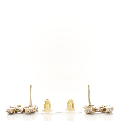 Chanel Crystal Timeless CC Earrings Light Gold 3 of 4