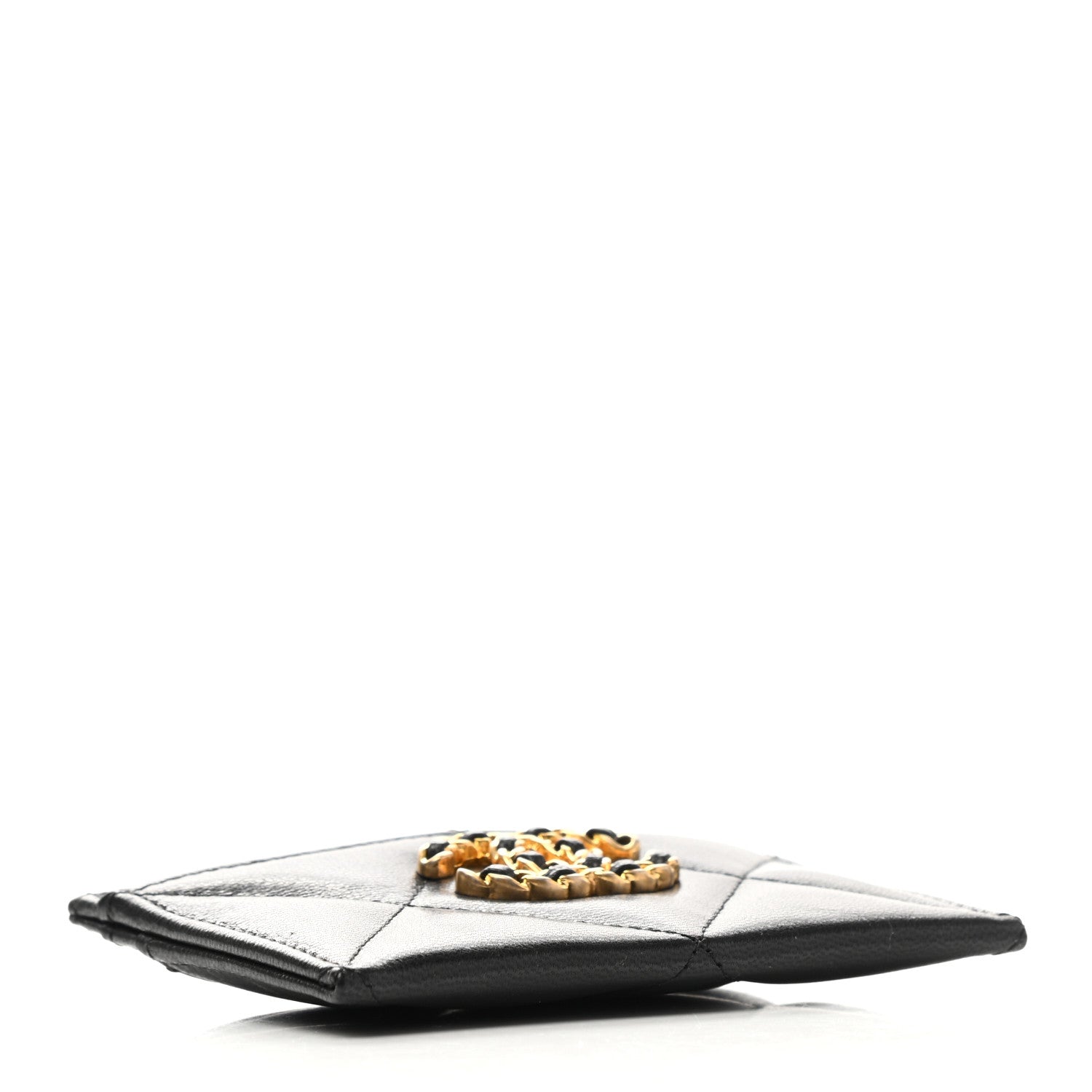 Chanel Lambskin Quilted Chanel 19 Card Holder Black 4 of 10
