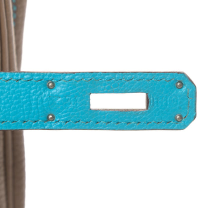 Hermes Togo Eclat Kelly Retourne 35 Etoupe Bleu Azteq 10 of 14