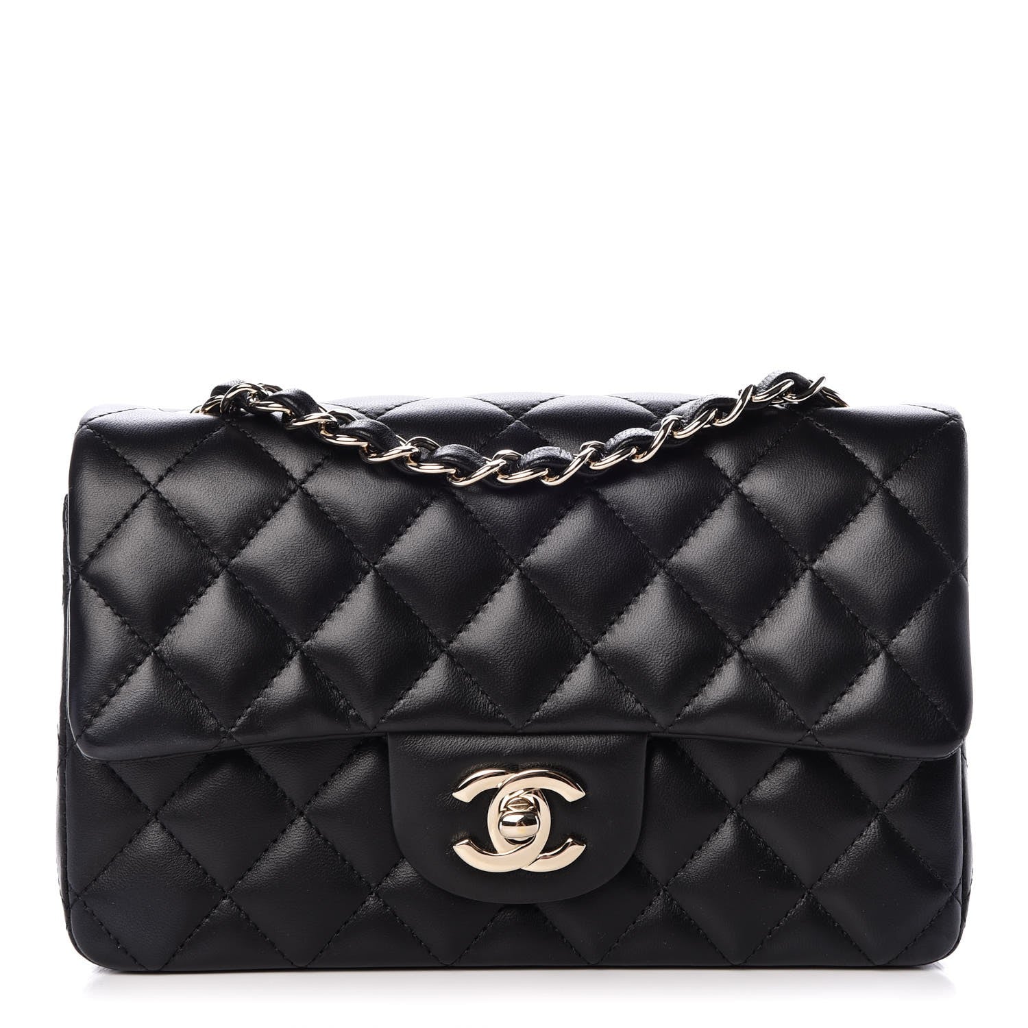 Chanel Lambskin Quilted Mini Rectangular Flap Black 1 of 8