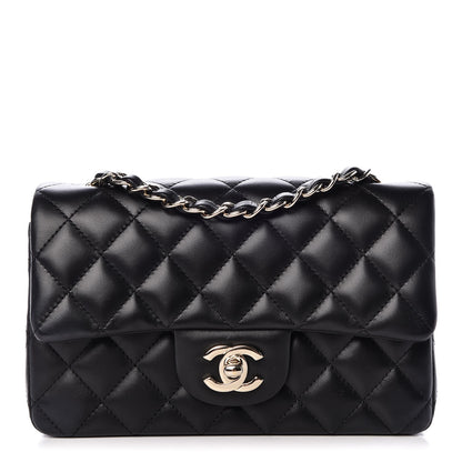 Chanel Lambskin Quilted Mini Rectangular Flap Black 1 of 8
