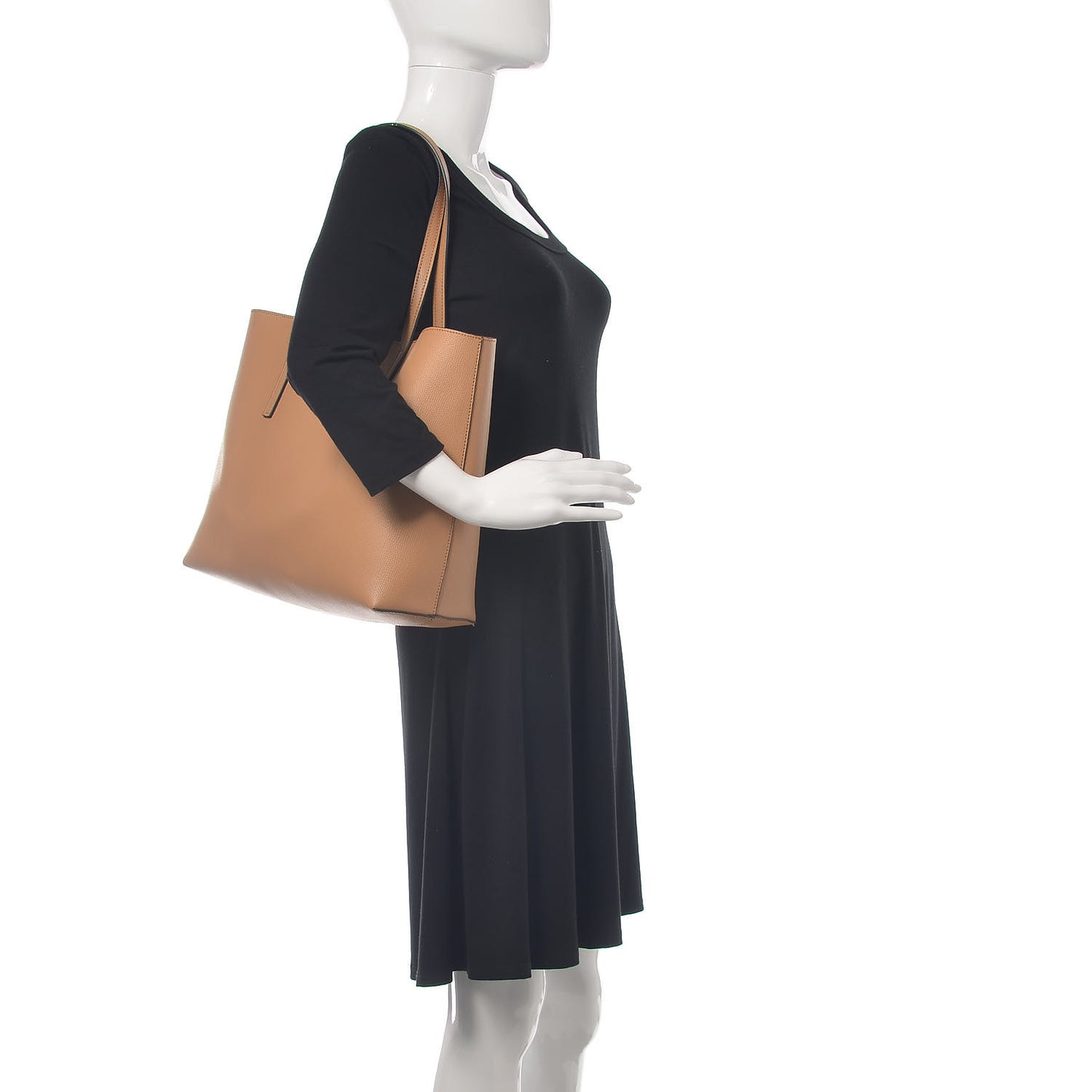 Vitello Vienna Enamel F is Fendi Shopping Tote Miele Scuro Taupe
