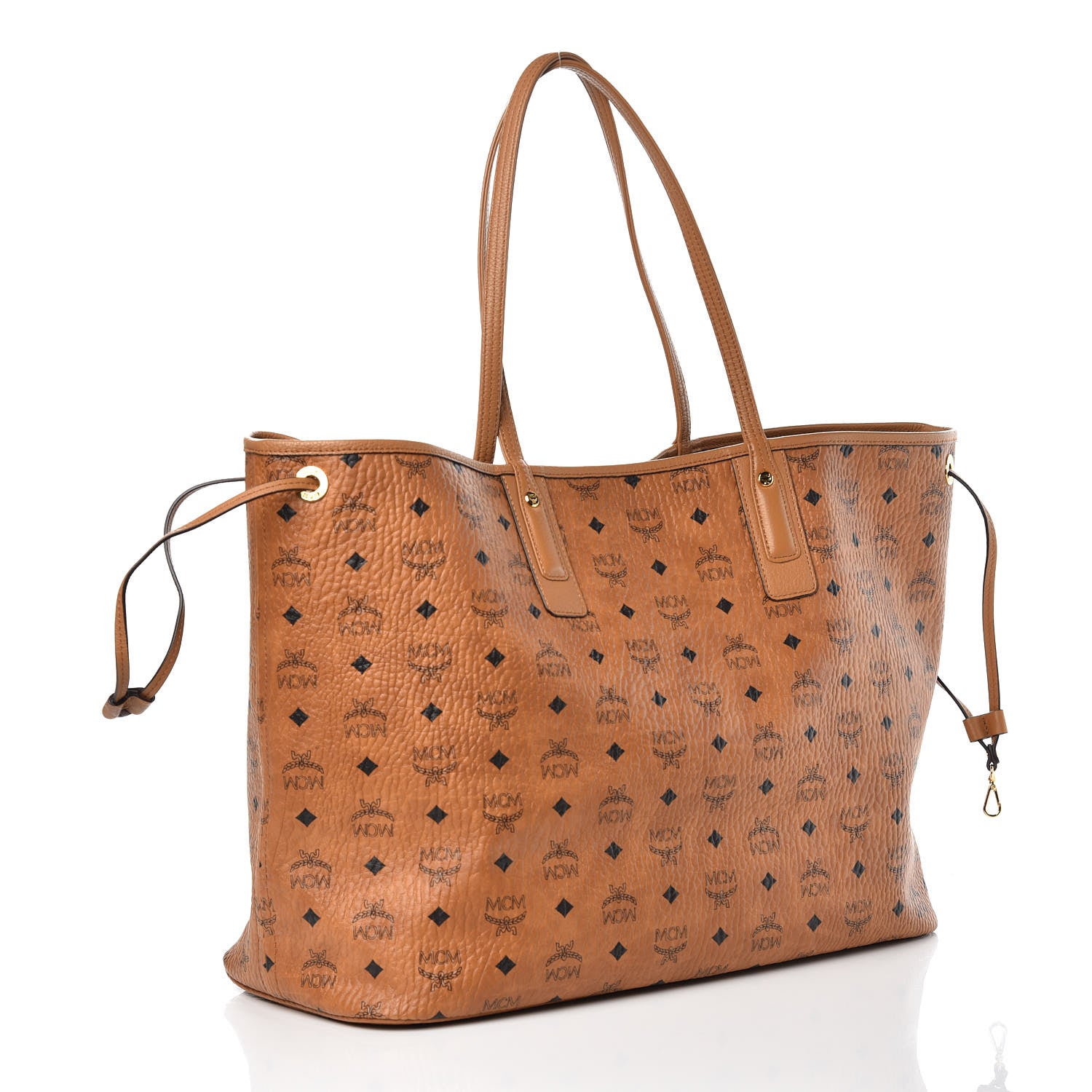 MCM Visetos Large Liz Reversible Shopper Tote Cognac 6 of 16