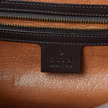 Gucci Calf Hair Calfskin Bamboo Bullet Satchel Brown 6 of 21