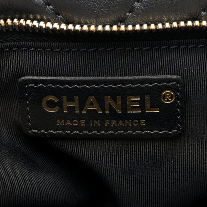 Chanel Lambskin Chevron Quilted Fold Over Clutch Black 7 of 11