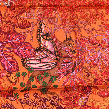Hermes Silk Printed Mythes et Metamorphoses Scarf 90 Orange Rouge Vif Brique 3 of 5