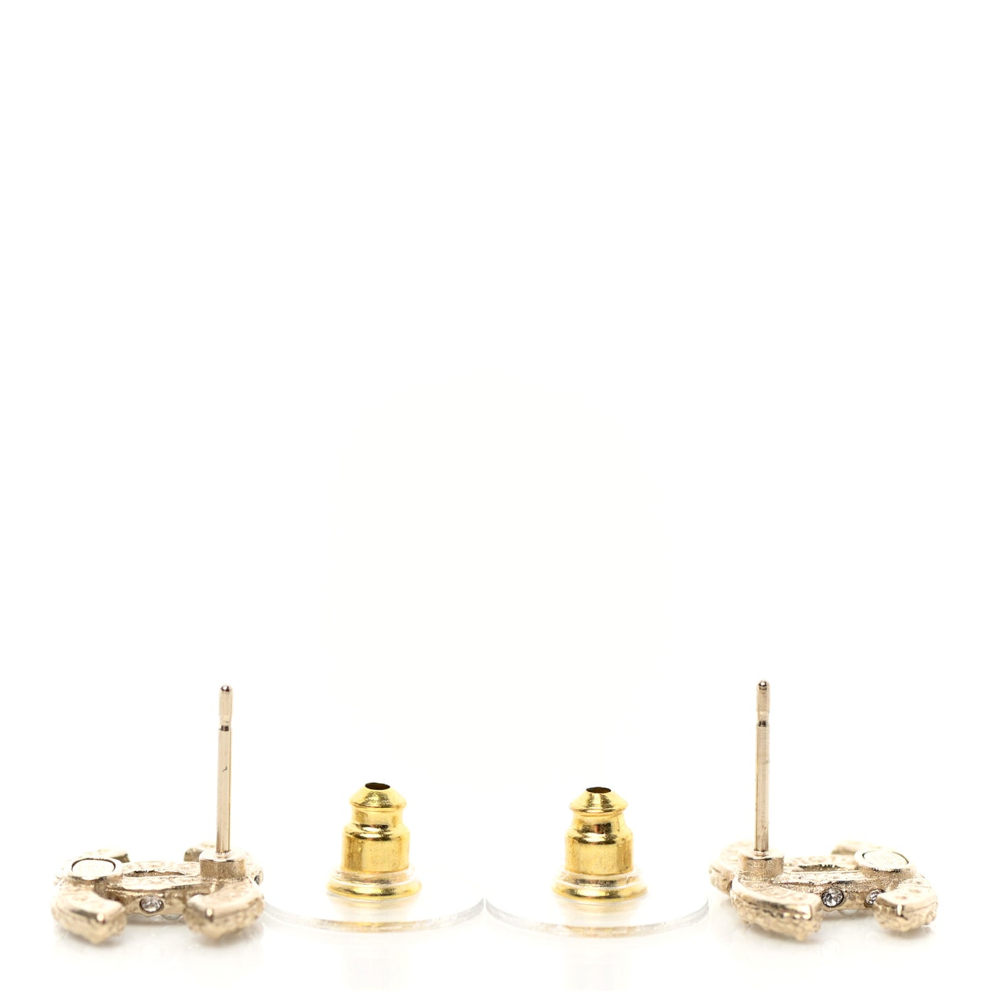 Pearl Crystal CC Earrings Light Gold