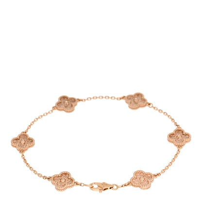 Van Cleef & Arpels 18K Rose Gold 6 Motifs Sweet Alhambra Bracelet 2 of 5