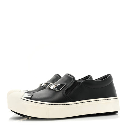 Fendi Vitello Elite Monster Eyes Slip On Sneakers 35 Black 3 of 10
