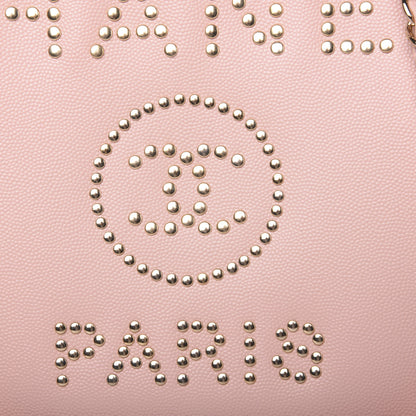 Chanel Caviar Small Studded Deauville Tote Light Pink 9 of 9