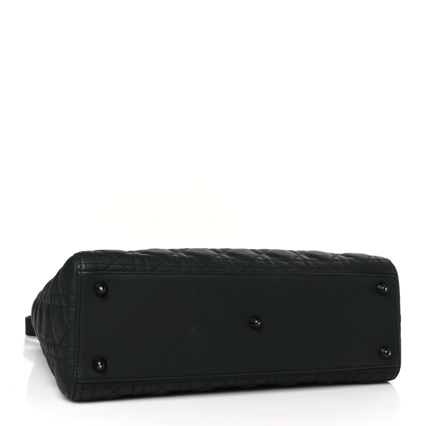 Ultra Matte Calfskin Cannage Large Lady Dior Black
