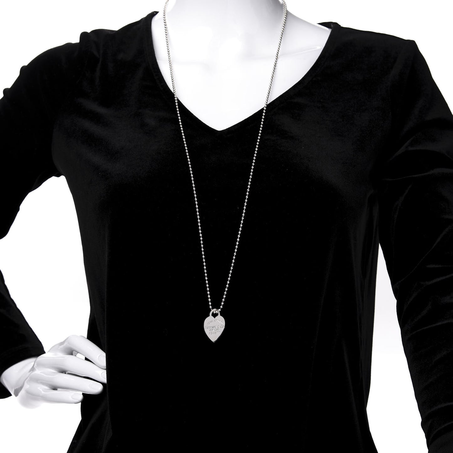 Sterling Silver Long Return to Tiffany Heart Pendant Necklace