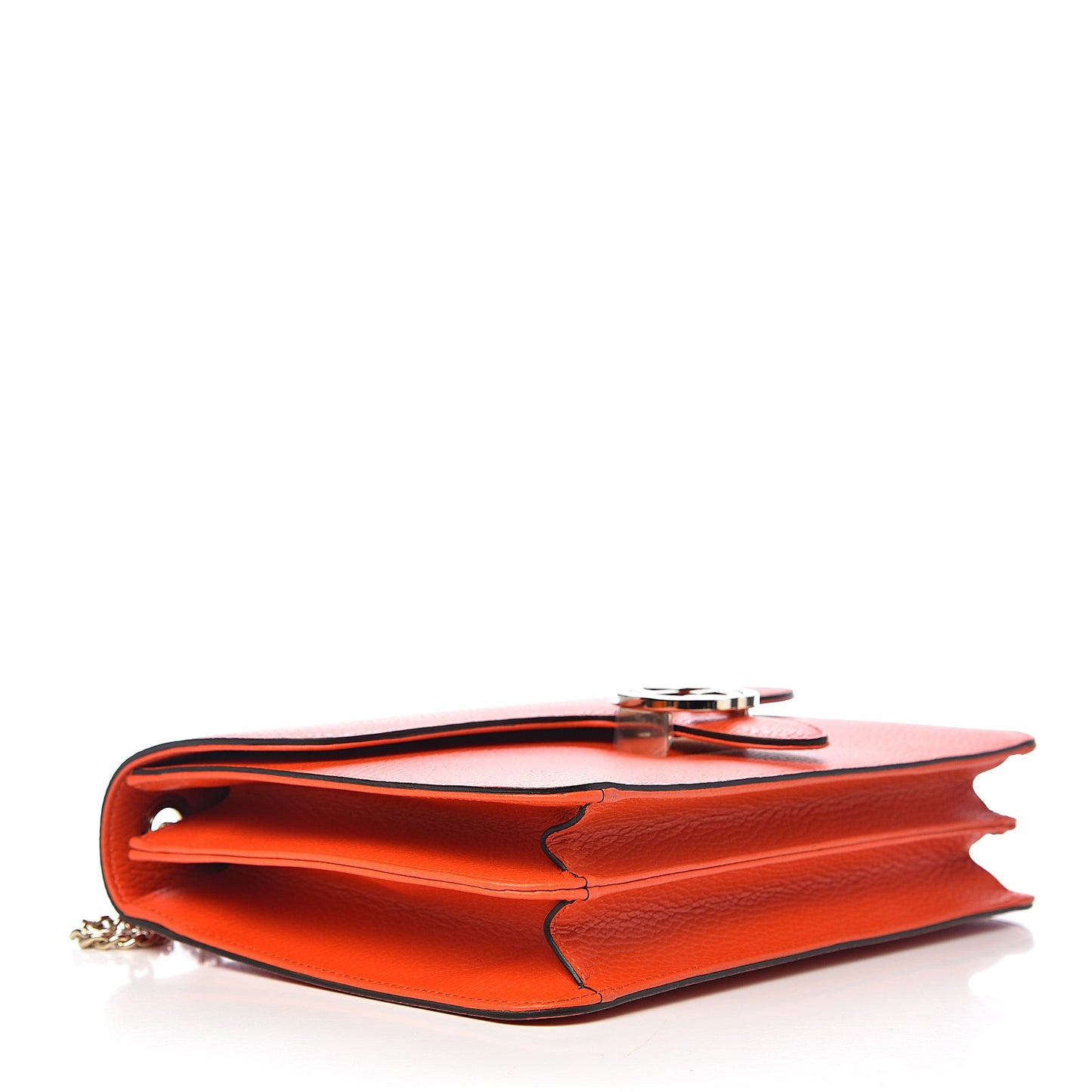 Dollar Calfskin Interlocking G Shoulder Bag Sun Orange
