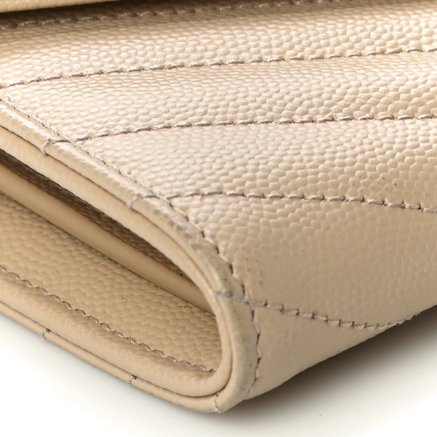 Grain De Poudre Matelasse Chevron Monogram Flap Wallet Taupe