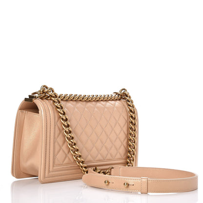 Chanel Metallic Calfskin Quilted Medium Boy Flap Gold 4 of 9