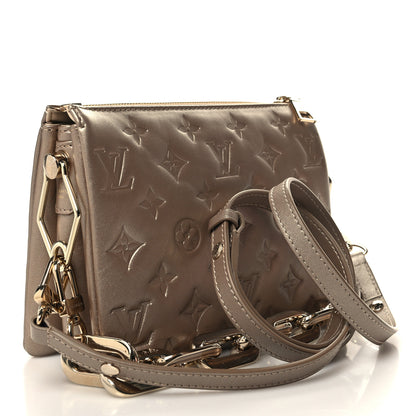 Louis Vuitton Metallic Lambskin Embossed Monogram Coussin BB Light Gold 3 of 10